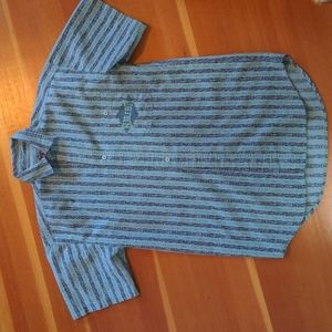 Vintage mens bugle boy shirt 90s striped short sleeve